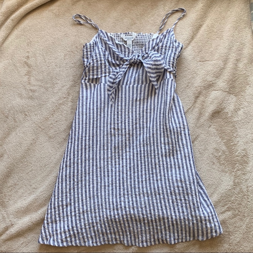 Blue and White Striped Summer Dress